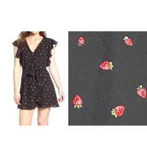 Strawberry print mini dress or long tunic top XXL